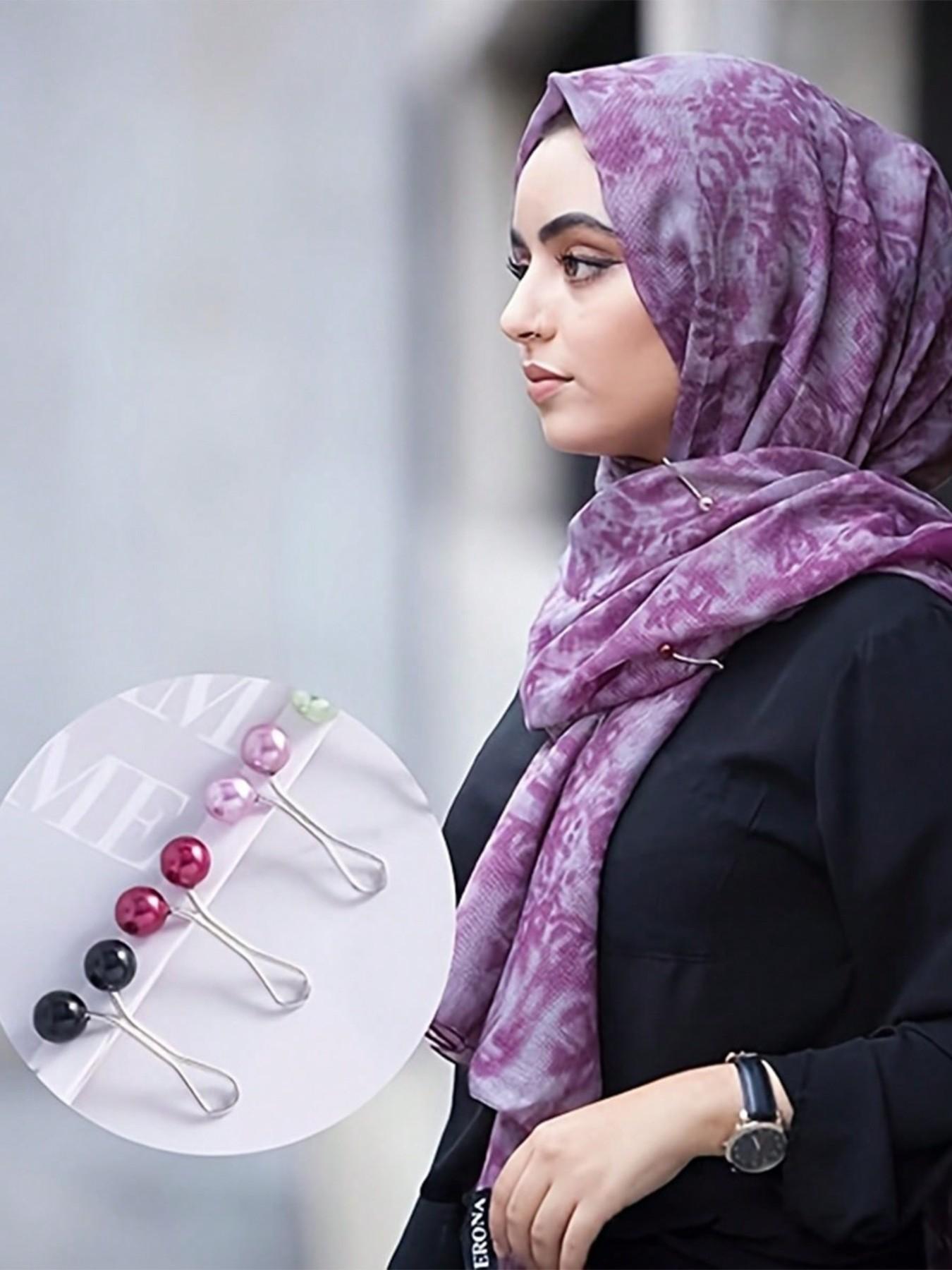 Muslim Hijab Pins(12 Pcs) for Scarves and Shawls, Islamic Safety Pins for Wedding Dress Decoration, Elegant Headscarf Accessories