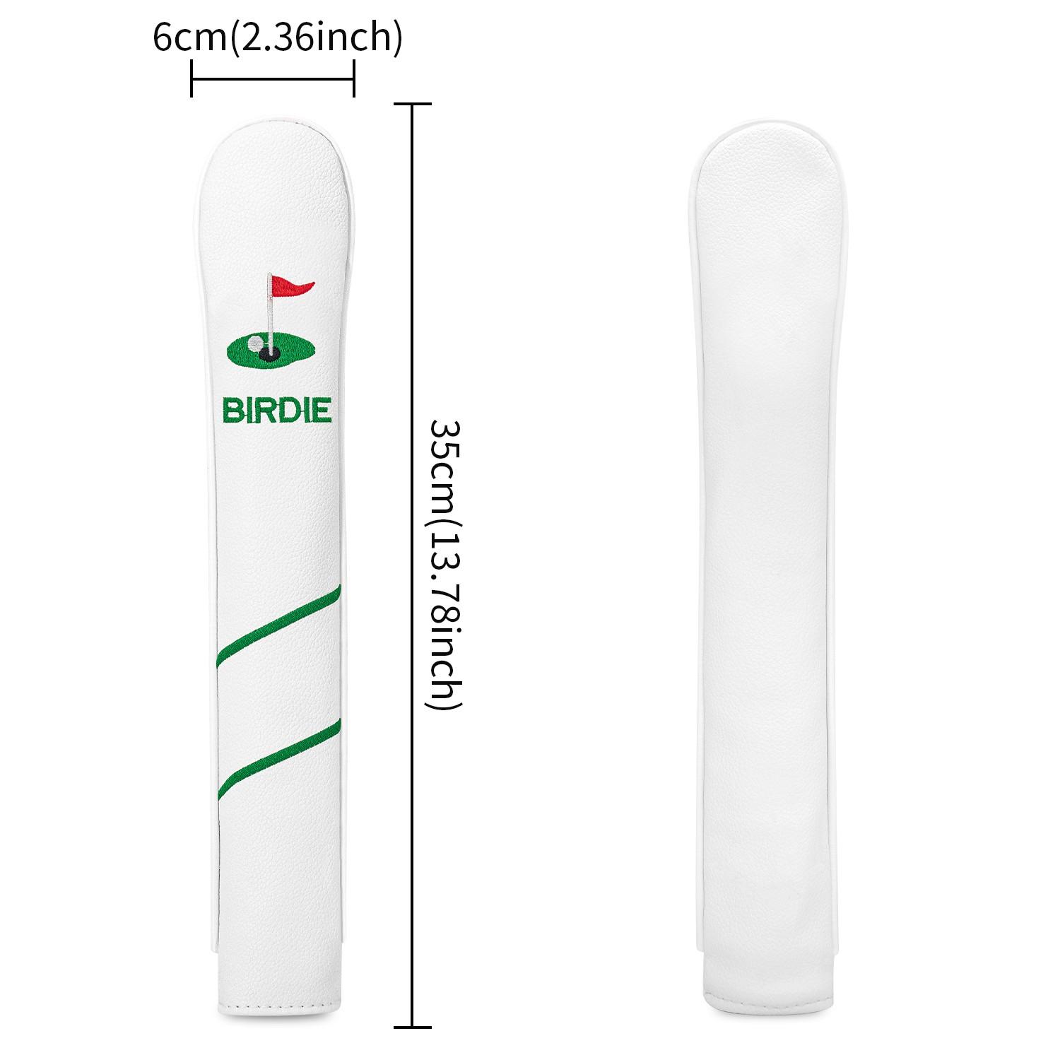 Exquisite Embroidered Golf Alignment Stick Cover, Premium PU Material, Durable & Comfortable Grip, Fits Most Golf Sticks, Ideal for Golf Training