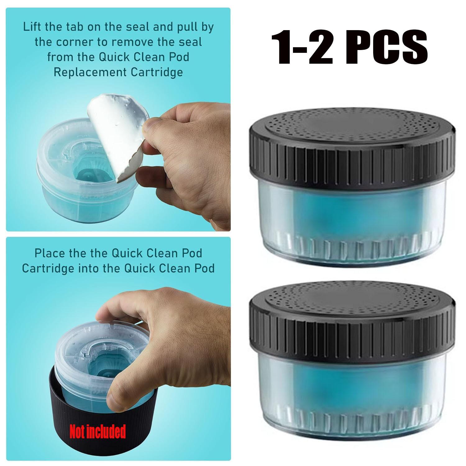 Quick Clean Pod Replacement Cartridge for Philips Norelco, 1-2 Pcs, 160ML Efficient Cleaning Solution, Compatible with S5000 S7000 S9000