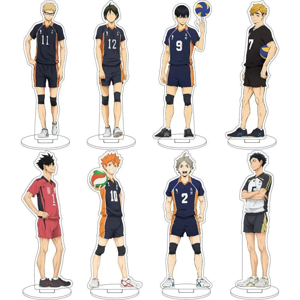2026 New hot item 16CM Anime Haikyuu Hinata Shoyo Tsukishima Kei Nishinoya Yu Kozume Kenma Kageyama Tobio Cos Acrylic Figure Stand Gifts Ornaments