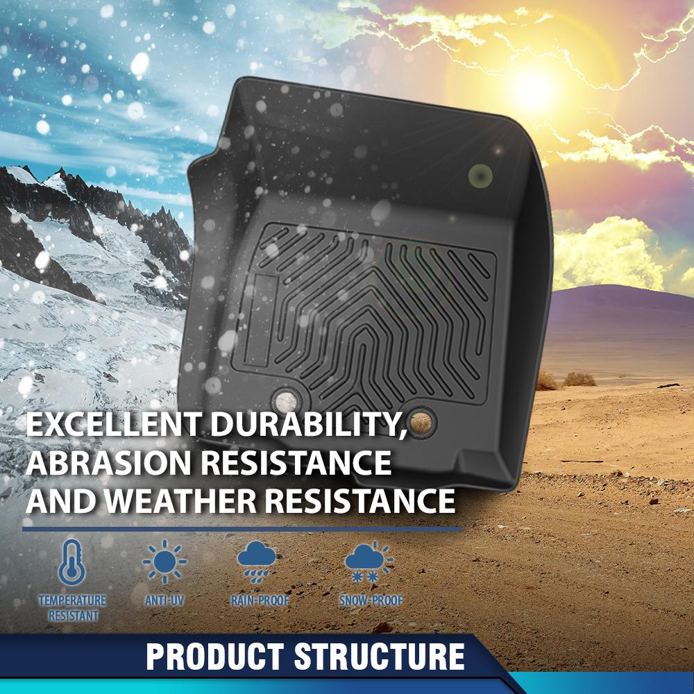 CROSSDESIGN All Weather TPE Floor Mats Waterproof Durable Fit For 2008-2021 Nissan Frontier Crew Cab Floor Mats Liners Set All Weather TPE