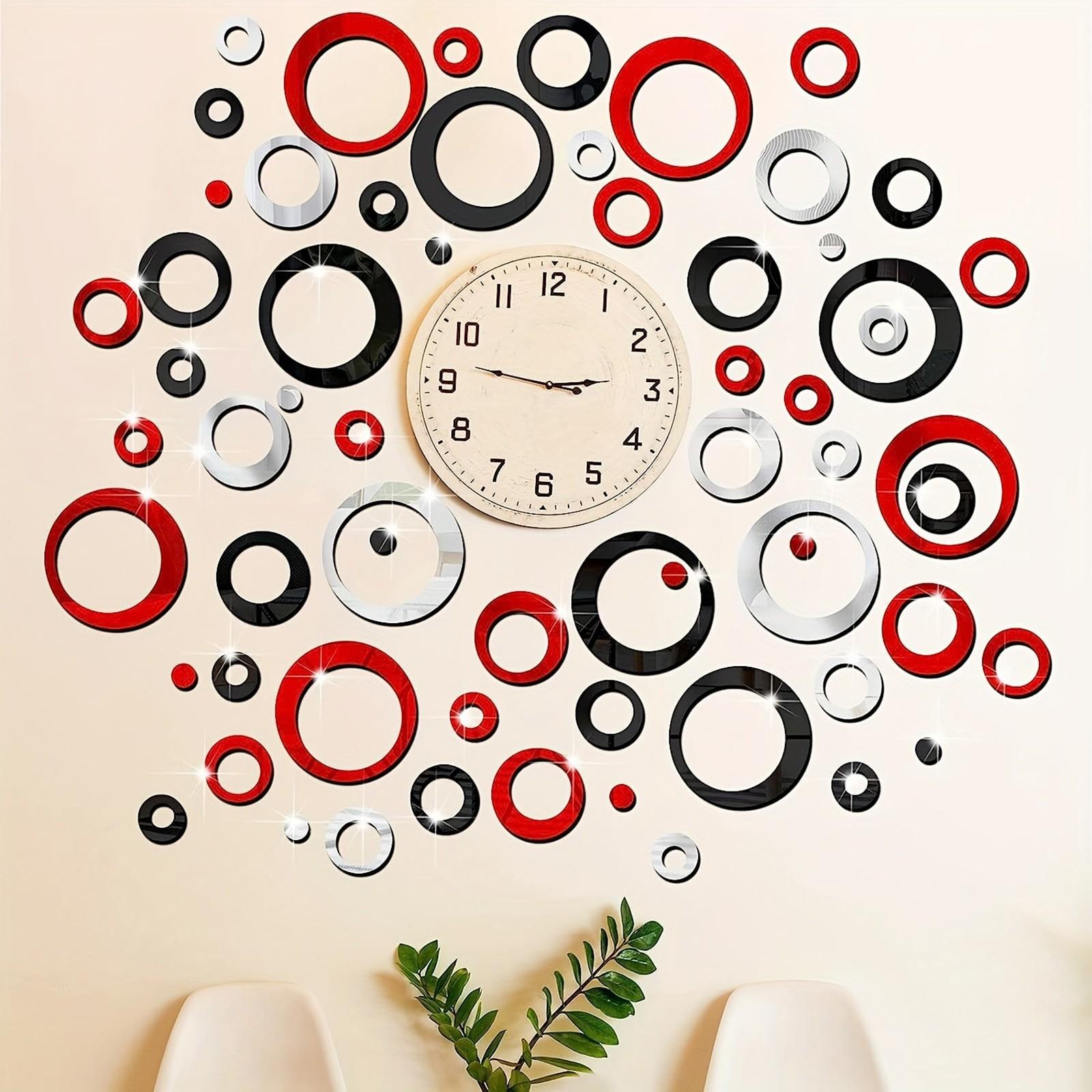 24-Piece Acrylic Circle Mirror Wall Stickers, Self-Adhesive Removable Dot Mirrors, Living Room Bedroom Decor, Easy to Install