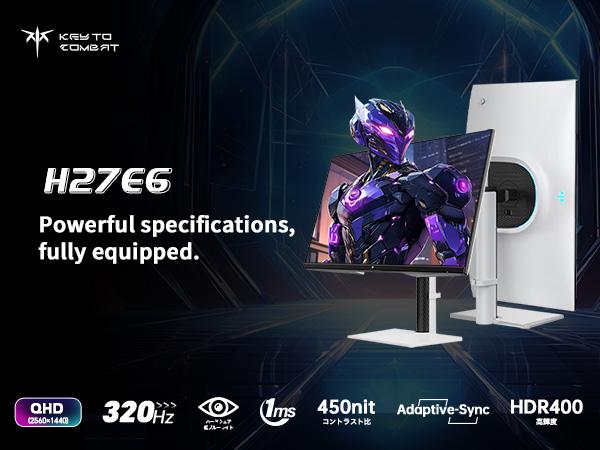 KTC 27" 2K Native 300Hz HDR400 Fast IPS White Gaming Monitor, QHD 2560*1440 Supports OC 320Hz, GTG of 1ms, 144% sRGB High Brightness 450cd/㎡, Low Blue Light, Flicker-Free, Original Rotatable Stand, VESA Wall Mount Compatible, H27E6 KTC 27" 2K Native 300Hz HDR400 Fast IPS White Gaming Monitor, QHD 2560*1440 Supports OC 320Hz, GTG of 1ms, 144% sRGB High Brightness 450cd/㎡, Low Blue Light, Flicker-Free, Original Rotatable Stand, VESA Wall Mount Compatible, H27E6