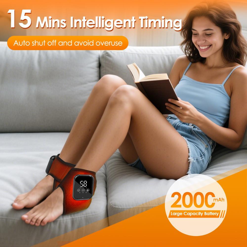 Ankle Relief Device, 3 Heat Settings 48-58°c, 3 Vibration Massage Levels, 15-Minute Timer, Touchscreen Operation, Universal Adhesive Strap detail 4