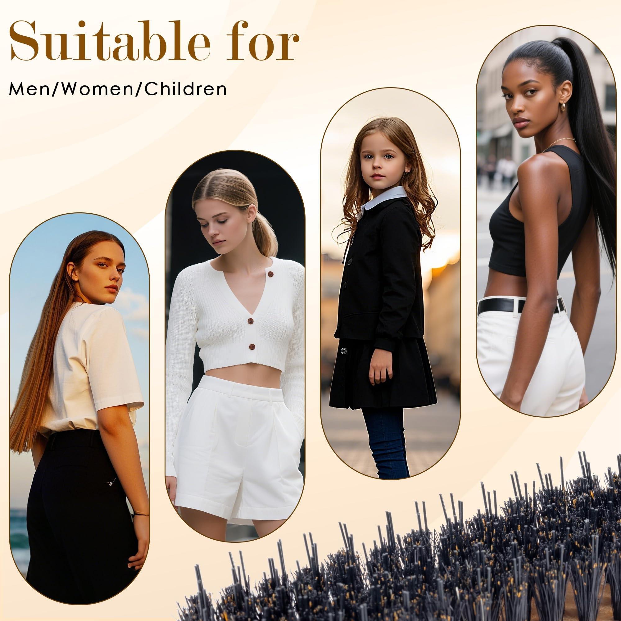 Professional Sleek Hair Brush Styling Kit with Nylon Smoothing Brush, Flyaway Tamer Hairline Brush, Wide Tail Parting Comb & Edge Control Brush – Smooth Hair Polishing, Sectioning & Styling Tool Set for Women and Men, Suitable for All Hair Types