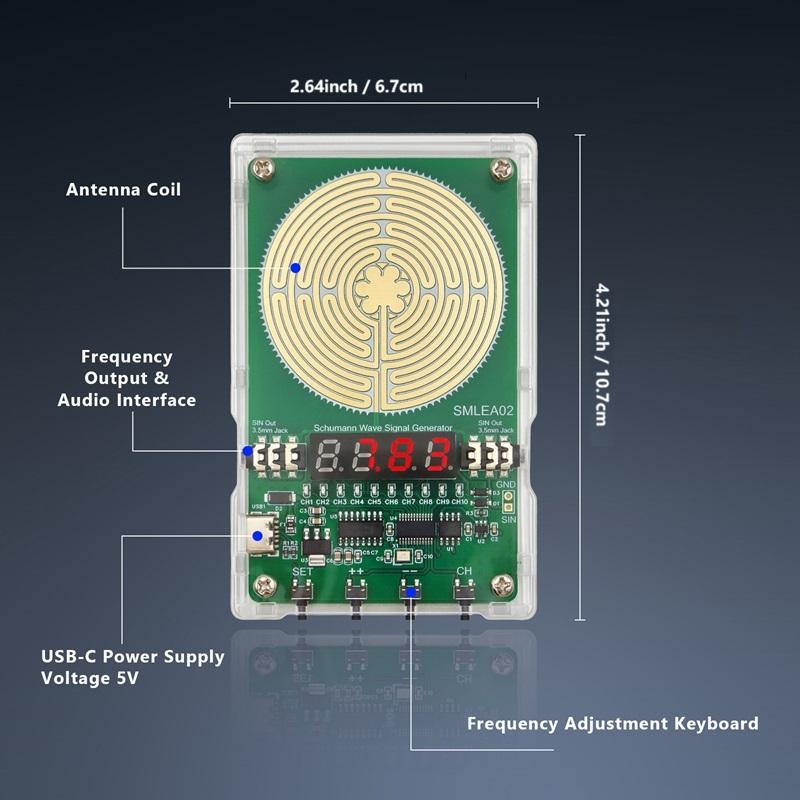 Frequency Generator Adjustable Frequency 0.01hz-9999hz, 7.83hz Treatment for Insomnia Stress Meditation, Health Improvement Work Sleep Yoga