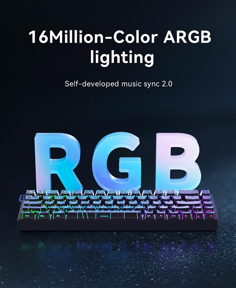 AK680 V2 wired gaming mechanical keyboard AJAZZ e-sports game specific axis ice island switch gaming player computer office compact mechanical keyboard 8K return rate RGB DIY multi scene applicability