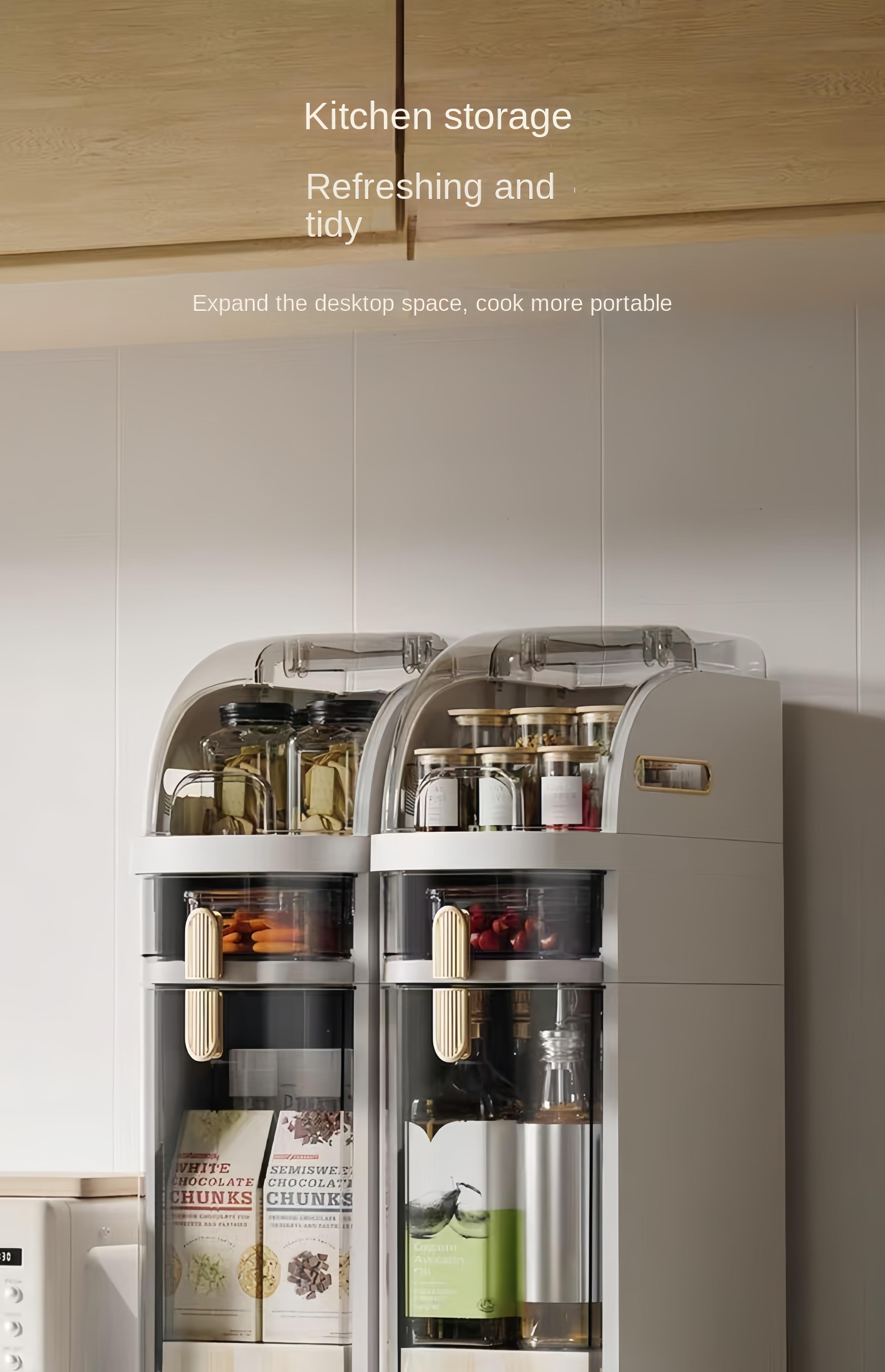 UFORU Space-Saving Multilayer Bathroom Storage Cabinets - 4-Tier Slim Design with Transparent Drawers & Removable Top Tray for Efficient Organization