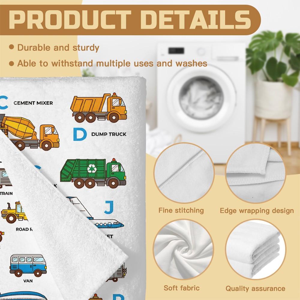 Vehicle Themed Digital Print Beach Towel, Quick Dry Pool Towel, Multipurpose Camping Towel & Bath Towel Blanket, Ideal for Beach Pool Camping Vacation, Perfect Gift for Kids & All Occasions