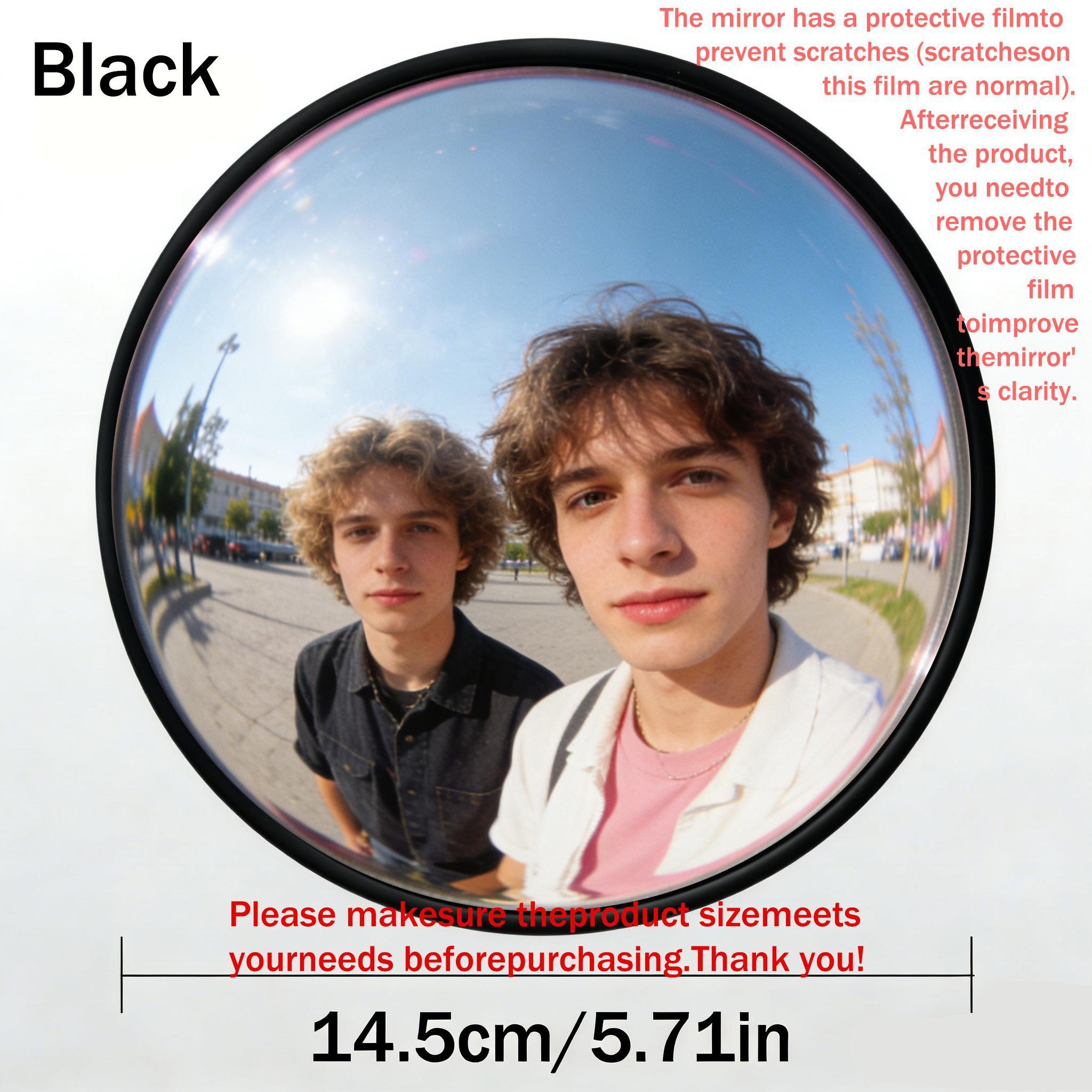 Stylish Wall‑Mounted Convex Fisheye Mirror, Wide‑Angle Selfie Must‑Have, Modern Industrial Home Decor