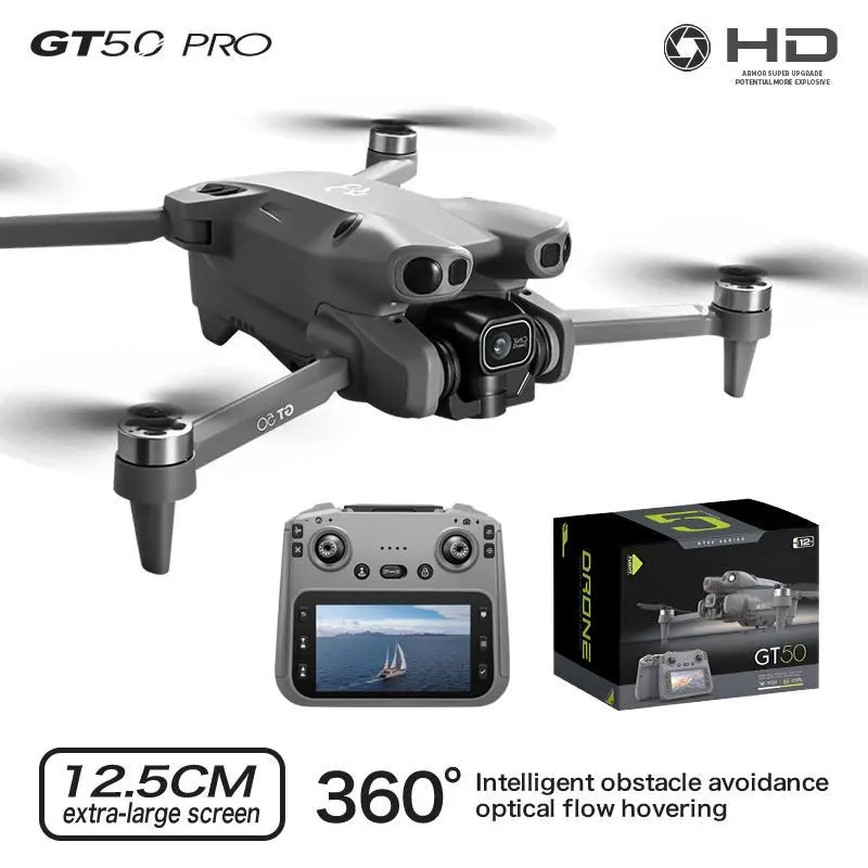 12.5CM Large Screen Remote Control Foldable FPV Quadcopter with LED Light, RC Camera Drone for Adult Aerial Photography