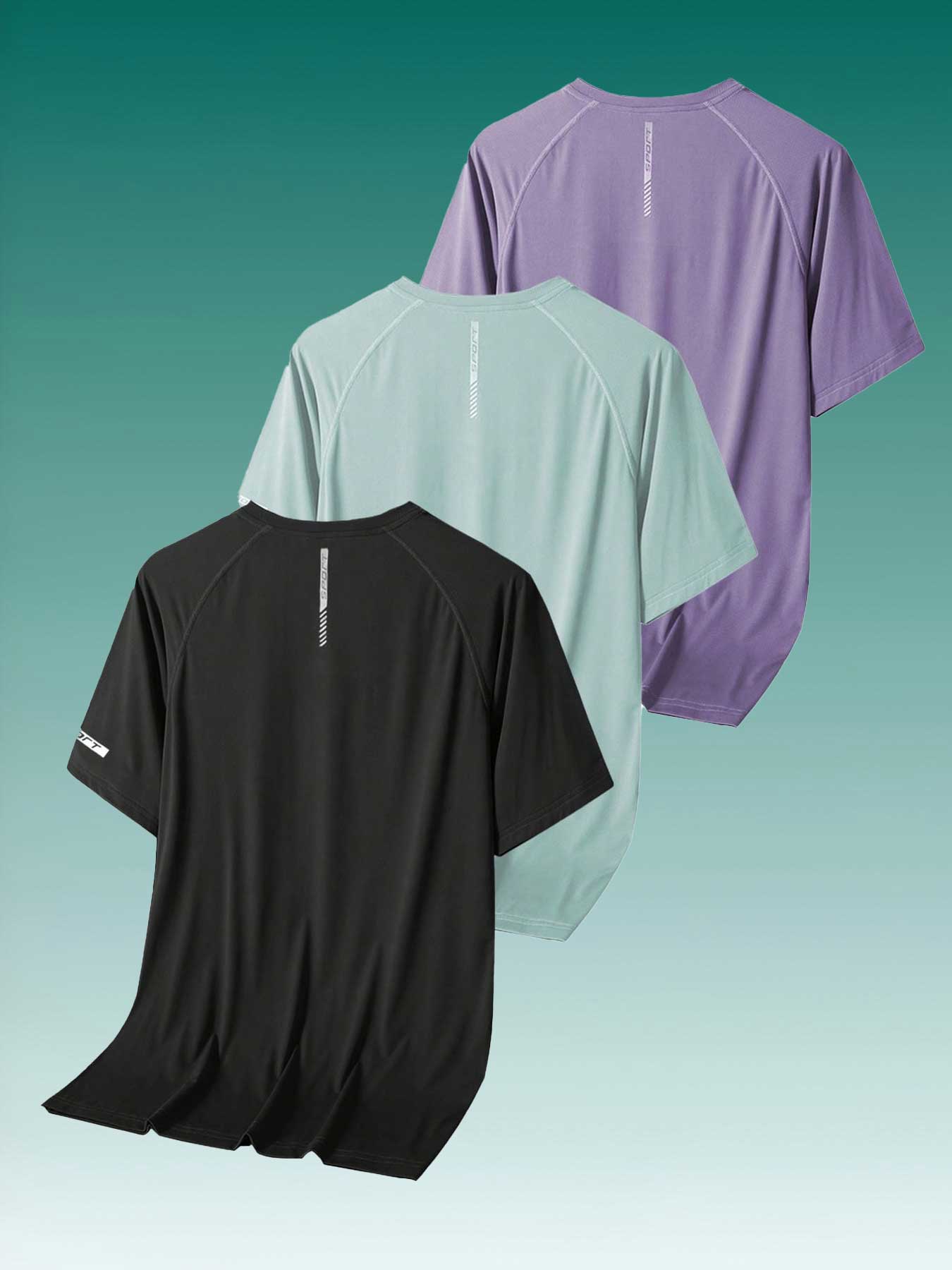 Women's 3-Piece Outdoor Quick-Dry Short Sleeve Running Sports Top, Breathable Lightweight Training Shirt, Summer Gym Yoga Wear