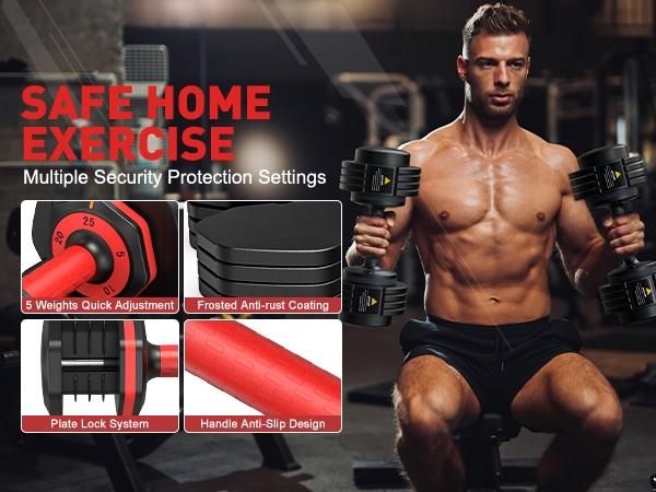 Adjustable Dumbbells set,5LB to 25LB Dumbbells for Home Gym Equipment 5 in1 Quickly Adjustable dumbbell set/single, Anti-Slip Handle for Full Body Workout Adjustable Dumbbells set,5LB to 25LB Dumbbells for Home Gym Equipment 5 in1 Quickly Adjustable dumbbell set/single, Anti-Slip Handle for Full Body Workout