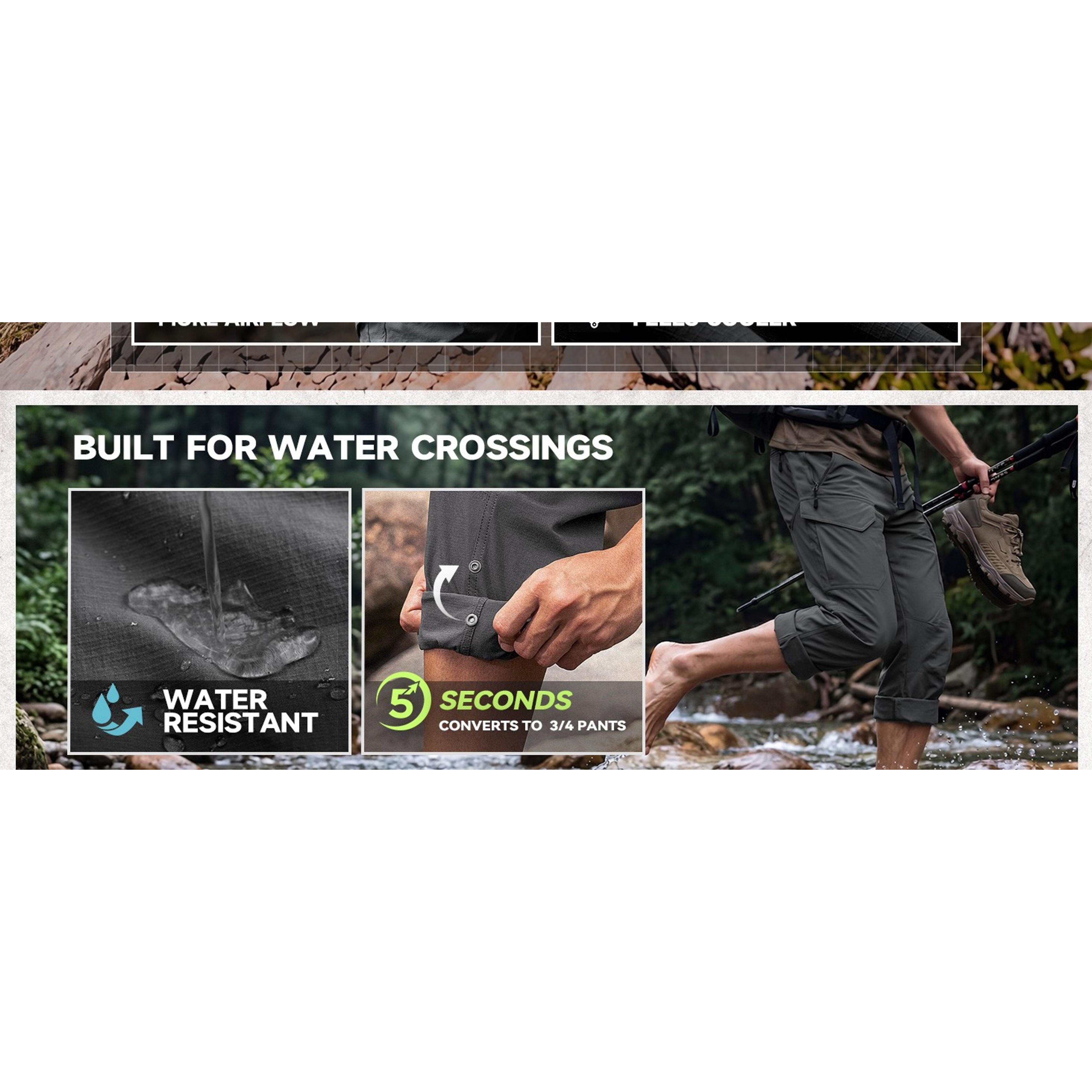 Men's Hiking Pants Breathable Quick Dry Water Resistant Stretch with Mesh Vents & 6 Pockets for Outdoor Hikers(Gift) Men's Hiking Pants Breathable Quick Dry Water Resistant Stretch with Mesh Vents & 6 Pockets for Outdoor Hikers(Gift)