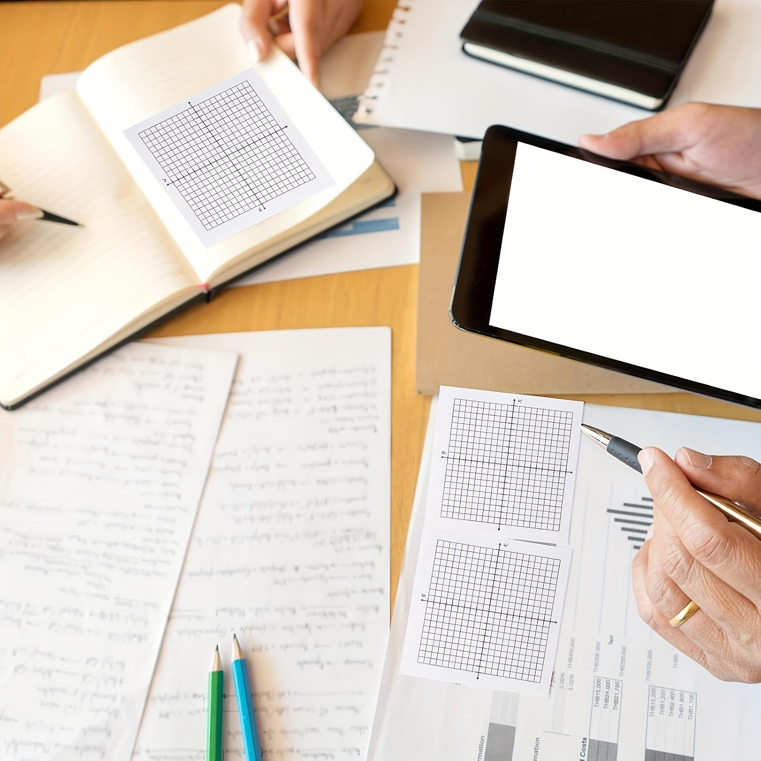 Graph Paper Notepad, 6 Counts/set Mini Compound Board Sticky Mesh Notepad, Various X Y Coordinate Mesh Notepads for Office School Supplies