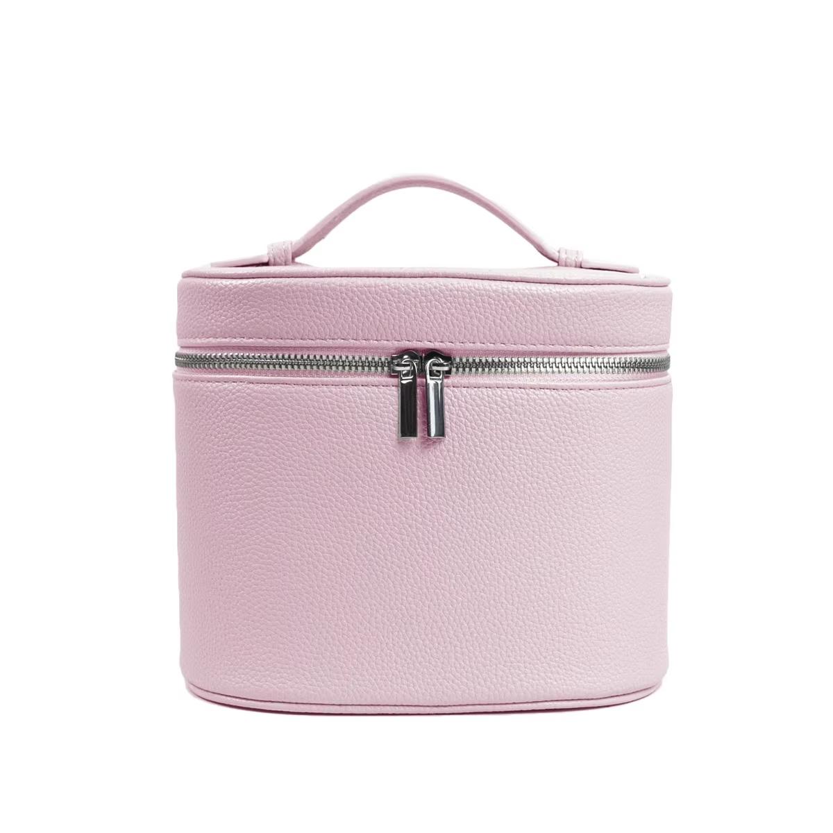 Large-capacity PU leather cosmetic box with internal storage box, customizable names and letters, travel portable makeup organizer bag