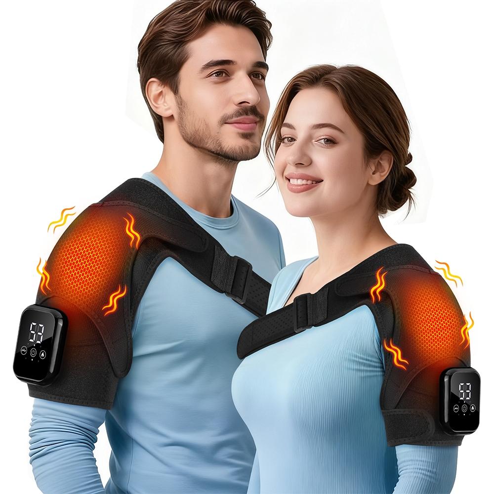 Shoulder Heating Massager, Cordless 3 Vibration Modes, 3 Heat Settings, Adjustable Heating Temperature, Large Shoulder Wrap, Left & Right Shoulders, Rotator Cuff Heating Pad, Christmas Gift Shoulder Heating Massager, Cordless 3 Vibration Modes, 3 Heat Settings, Adjustable Heating Temperature, Large Shoulder Wrap, Left & Right Shoulders, Rotator Cuff Heating Pad, Christmas Gift