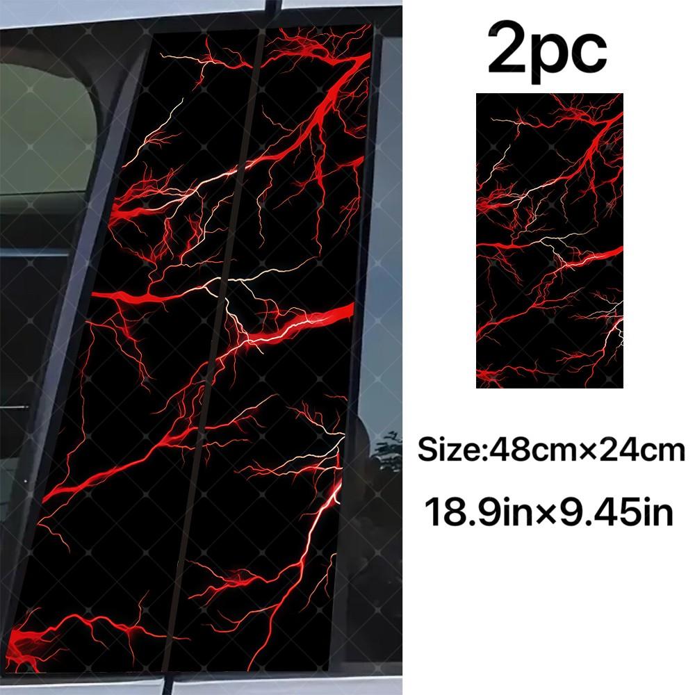 2pc Lightning Vinyl Sticker, Car B Pillar Protection Decal, Easy Peel ...