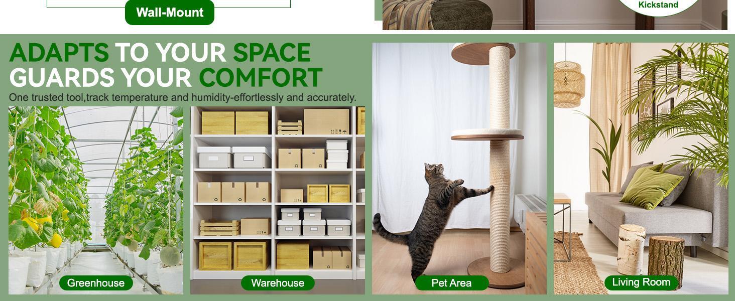 3 PCS Outdoor/Indoor Thermometer Hygrometer Humidity Meter Thermometers Temperature Humidity Gauge Meter with Celsius/Fahrenheit (℃/℉) for Patio Field Cellar Garden Humidors Greenhouse Closet