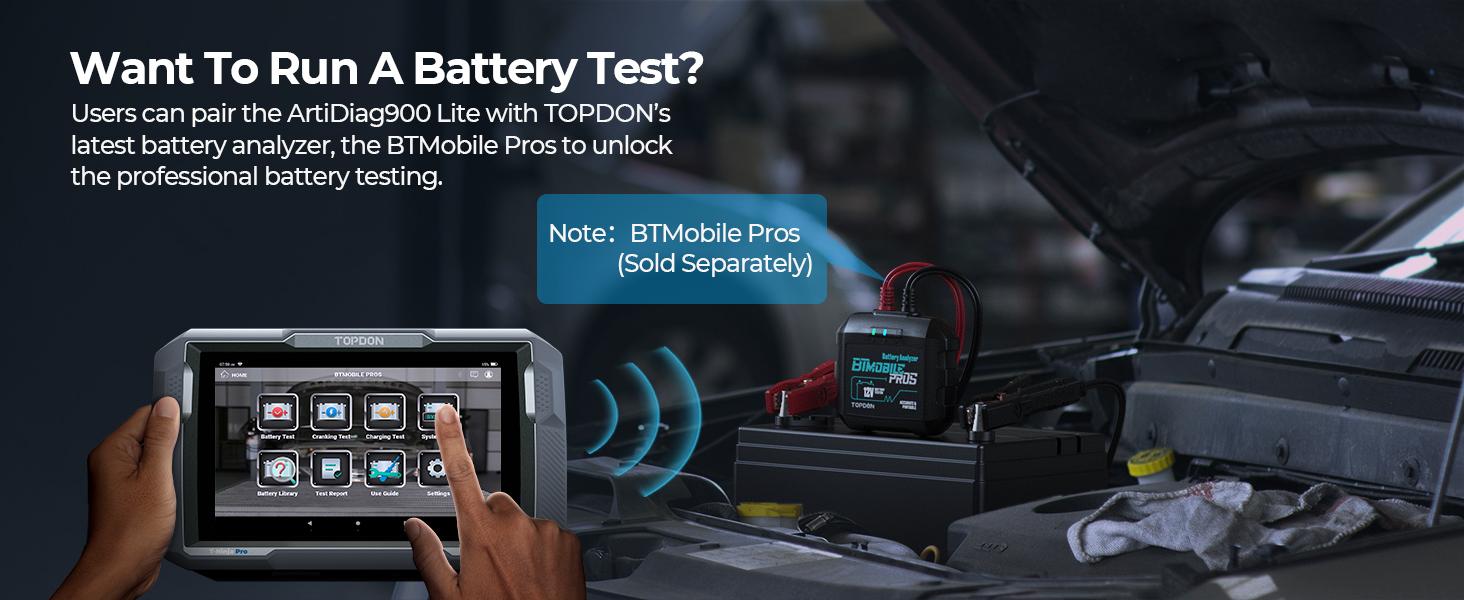 TOPDON Car Diagnostic Tool ArtiDiag900 Lite with BiDirectional Scan, FCA Gateway and CAN-FD, Full Systems Diagnosis with 8+ Reset Services, Wireless Bluetooth OBD2 scanner, AutoVIN, 2-Year Free Update