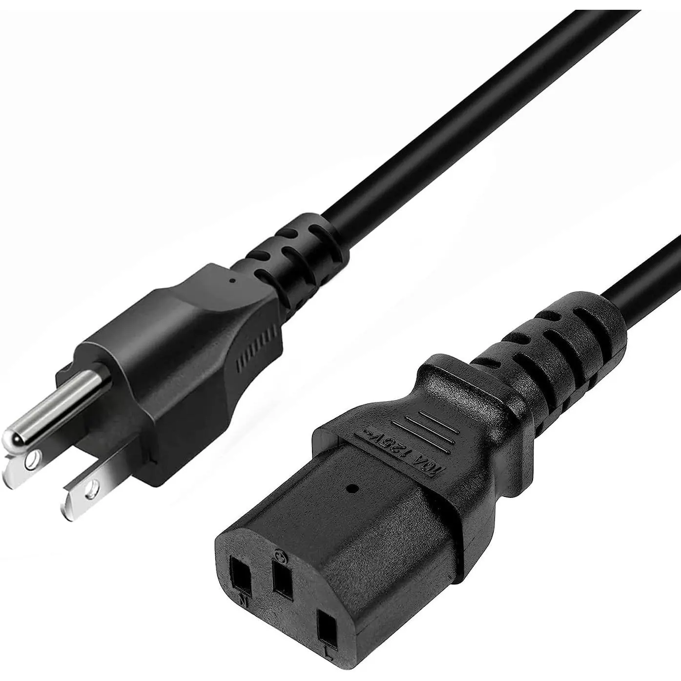 3 Prong AC Power Cord for PC, TV, , , Printer, Radio, Appliance &  [5ft,1.5m] 10A, 110-250 , Black