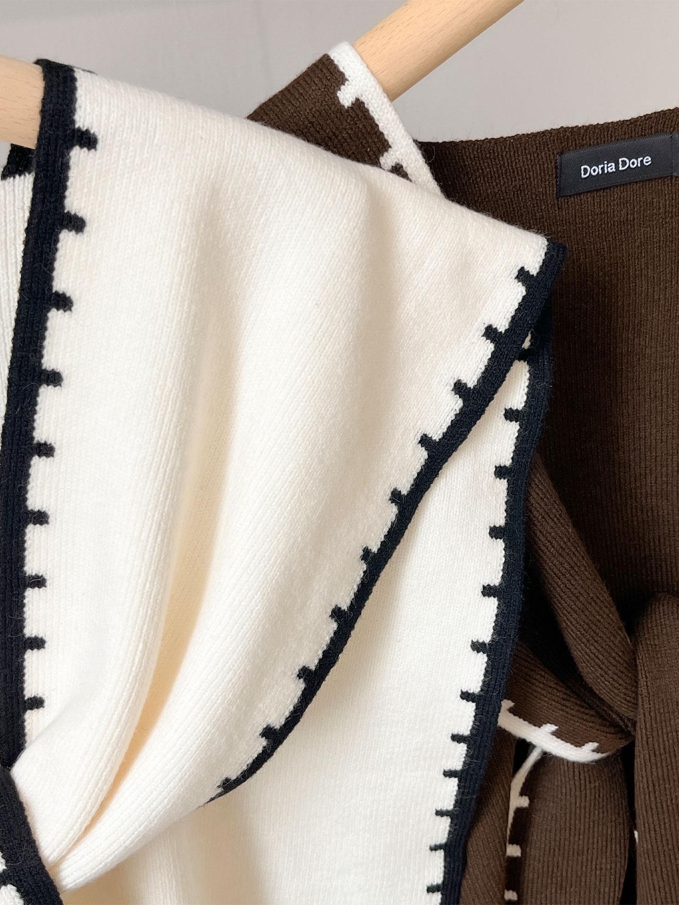 Women's Beige Chevron Pattern Scarf, Boho Style Scarf, Casual Soft Comfortable for Daily Wear, Fashion Accessories for Women & Girls