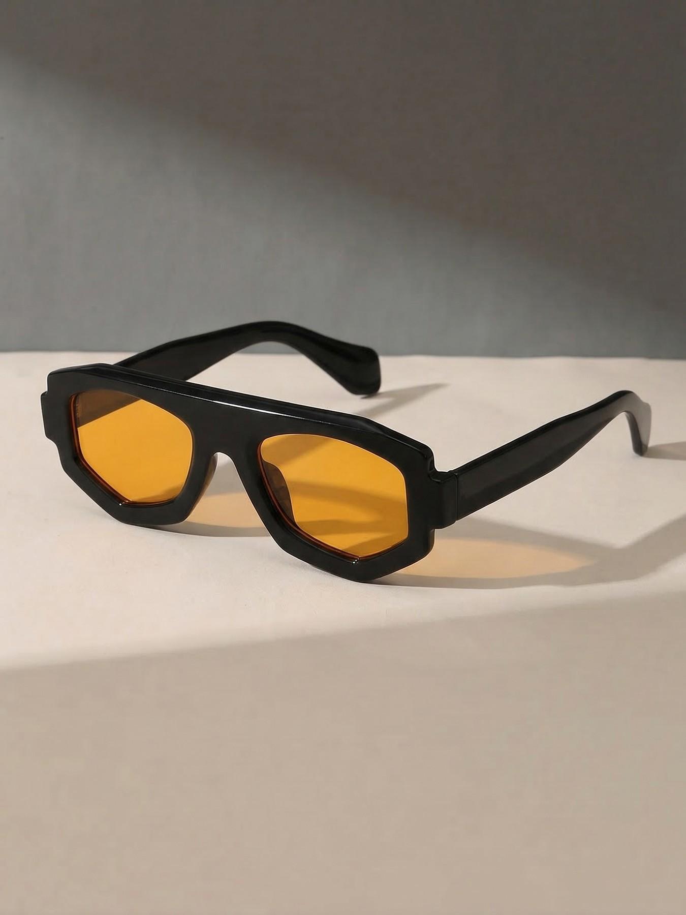 Classic Geometric Frame Sunglasses, Lightweight Uv400 Protection, Ideal for Hiking, Daily Commute, Summer Vacation