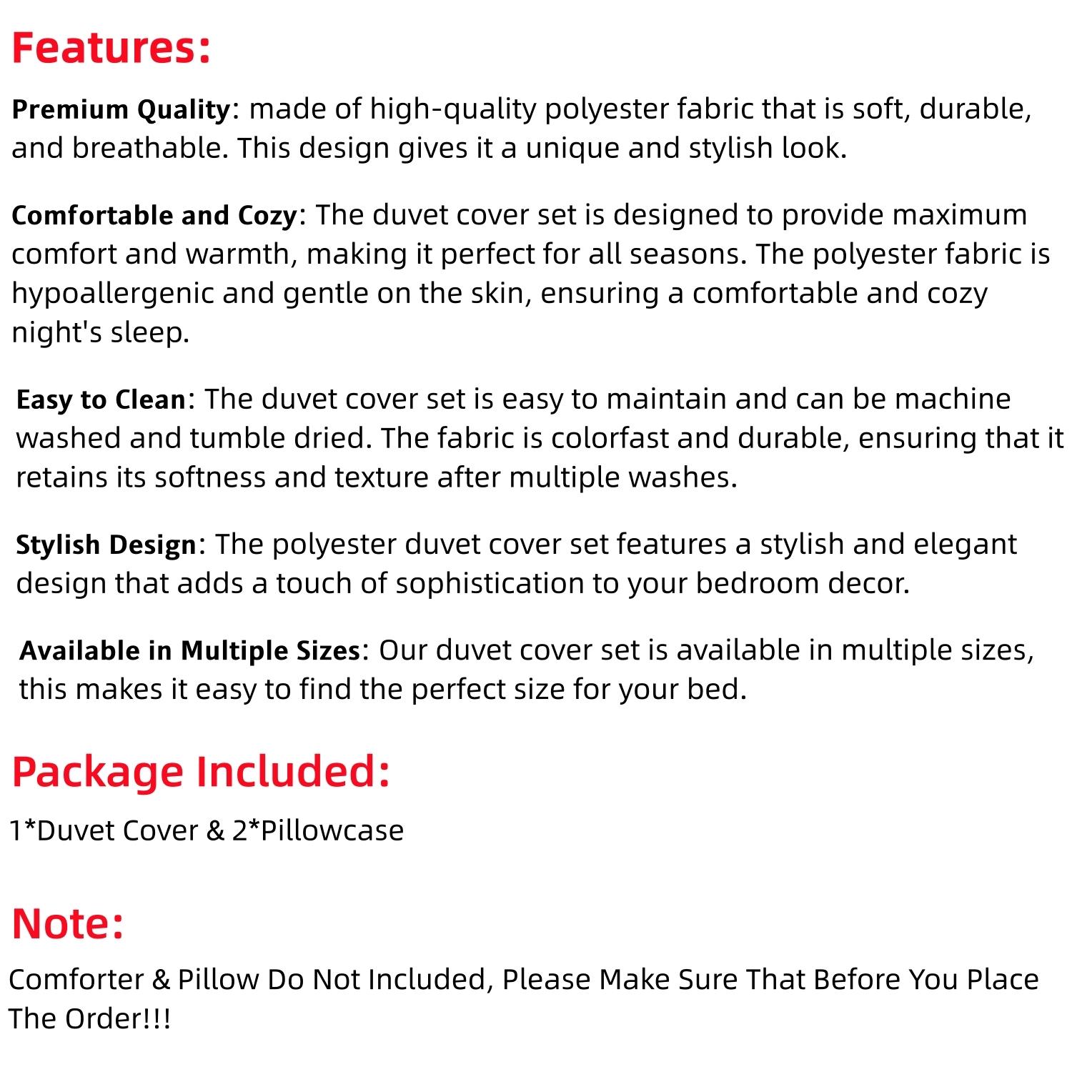 Mandala Floral Pattern Decorative Duvet Cover Set, 3-Count Set Including 1 Duvet Cover & 2 Pillowcases without Filler, Soft and Comfortable for Home Bedroom