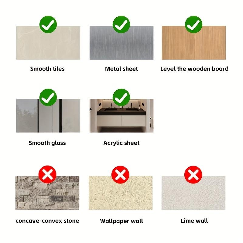 Adhesive Foldable Wall Shelf Set of 3, No-Punch Hanging Shelves for Bathroom, Living Room and RV