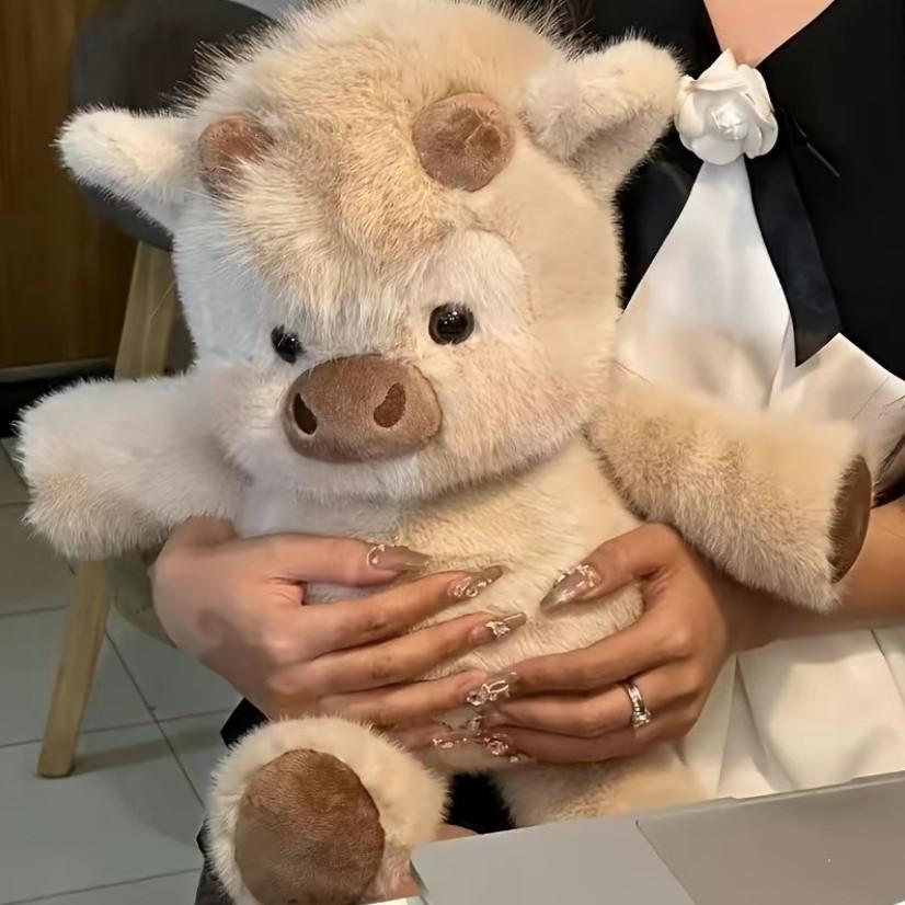 Running Cow Plush Toy, Highland Cow Shape Plush Animal Doll, Cute Birthday Gift, Soft and Cozy Stuffed Animal, Perfect for Kids
