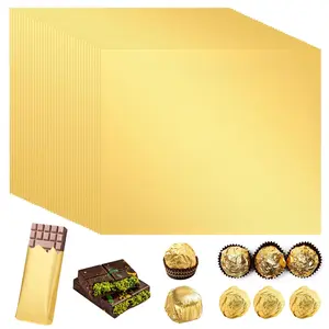 Gift Packaging Paper with 100 Sheets Large 7.8 X 7.8 Inches and Small 3.94 X 3.94 Inches for Chocolate Candy Wrapping, Ideal for Weddings Birthdays Christmas and DIY Celebrations