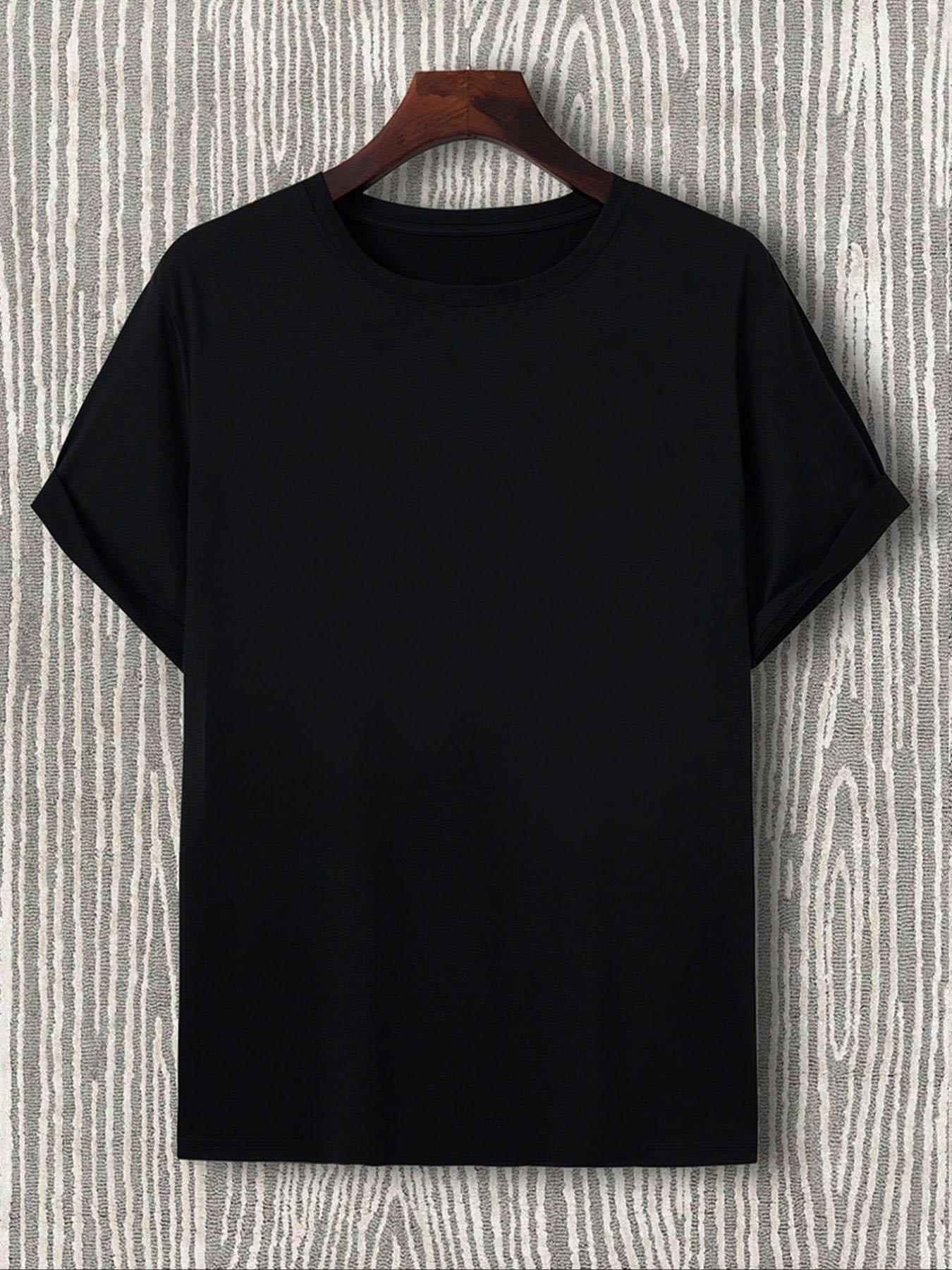 Men's Casual Letter Print Round Neck Tee, Regular Fit Short Sleeve Crew Neck T-Shirt for Daily Wear, Casual Streetwear Top, Casual Fashion Summer Top for Men Gift