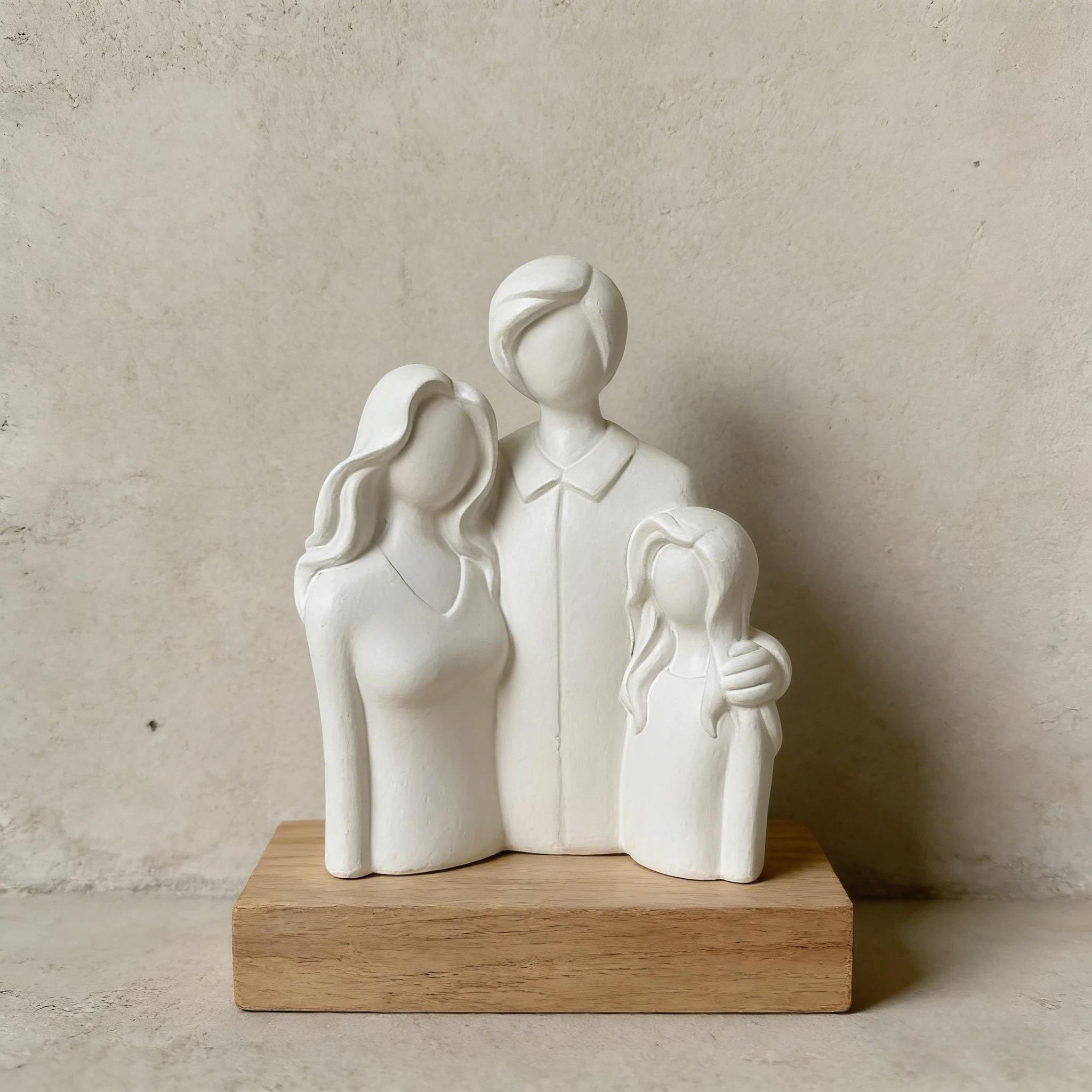 Warm Family Resin Sculpture, Healing Series, Multiple Colors Available, Entryway TV Cabinet Decor, Perfect Gift for Holidays