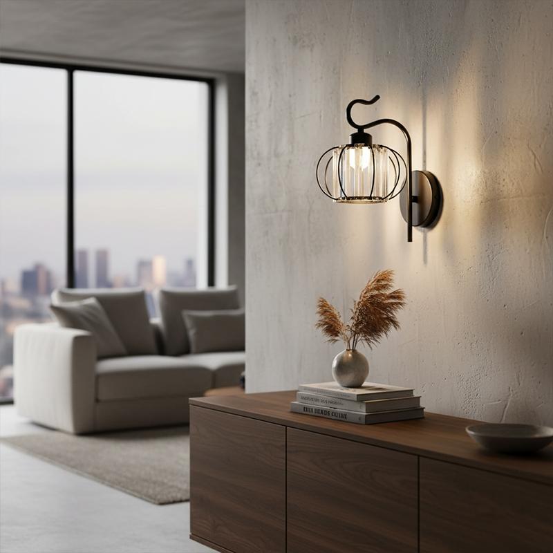 /gold Crystal Wall Light, Straight Groove E2 Socket Creative Lamp, Suitable for Hallway/bedroom/living Room, Indoor Lighting (no Bulb Included)