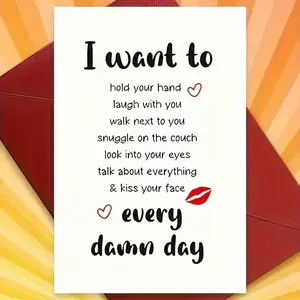 Valentine's Day Card with Envelope, Express Love to Partner, Husband, Wife, Girlfriend, Boyfriend, Perfect Gift for Couples