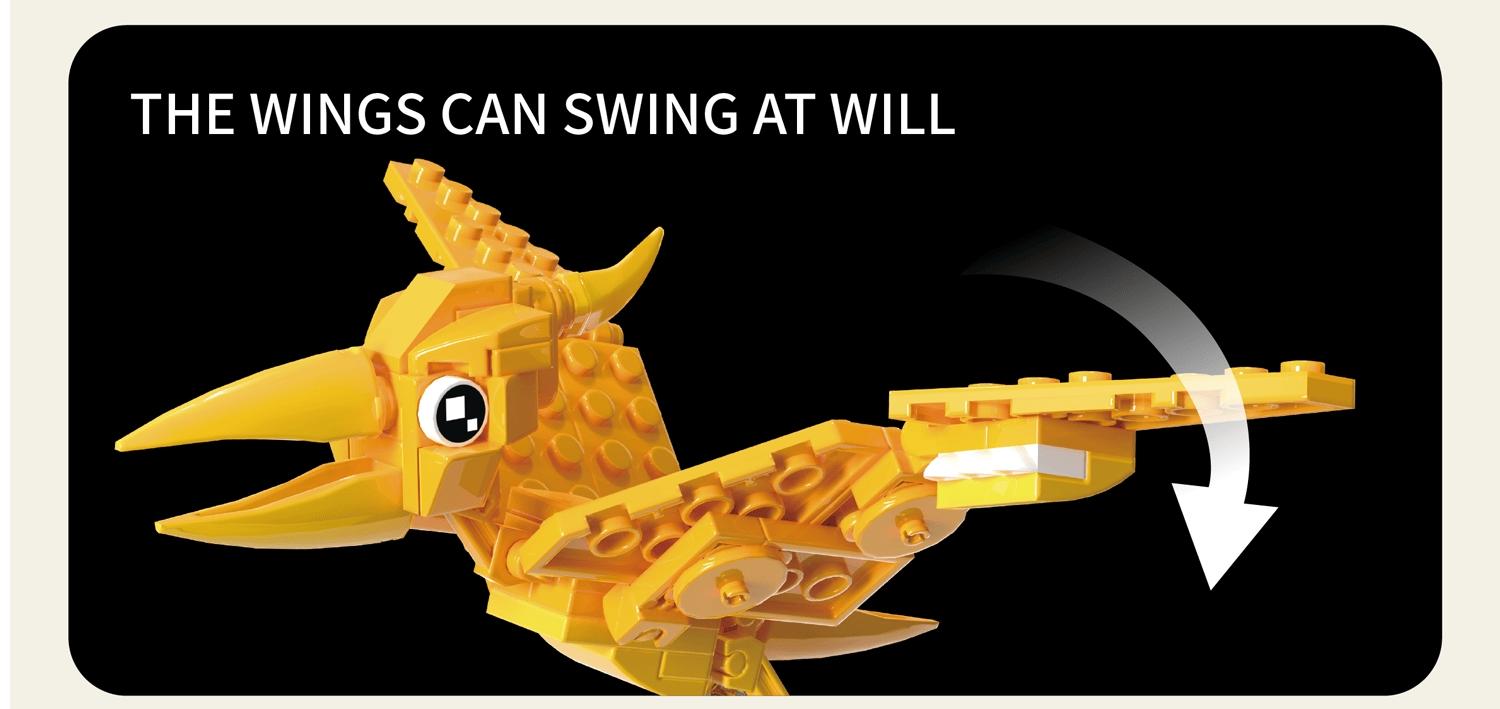 Dinosaur World Building Set, Pterosaur Bird Model DIY Creative Toy, Mini Brick Scene, Desk Decor, Fun Assembly Hobby, Gift for All Ages