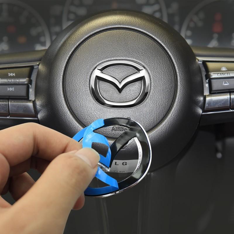 1PCS Car Steering Wheel Center Emblem Cover Sticker Decoration Accessories For Mazda 2 3 6 5 Demio CX3 CX4 CX5 CX-4 CX-5 CX7 CX30 MX3 MX5 MS Speed Axela Atenza
