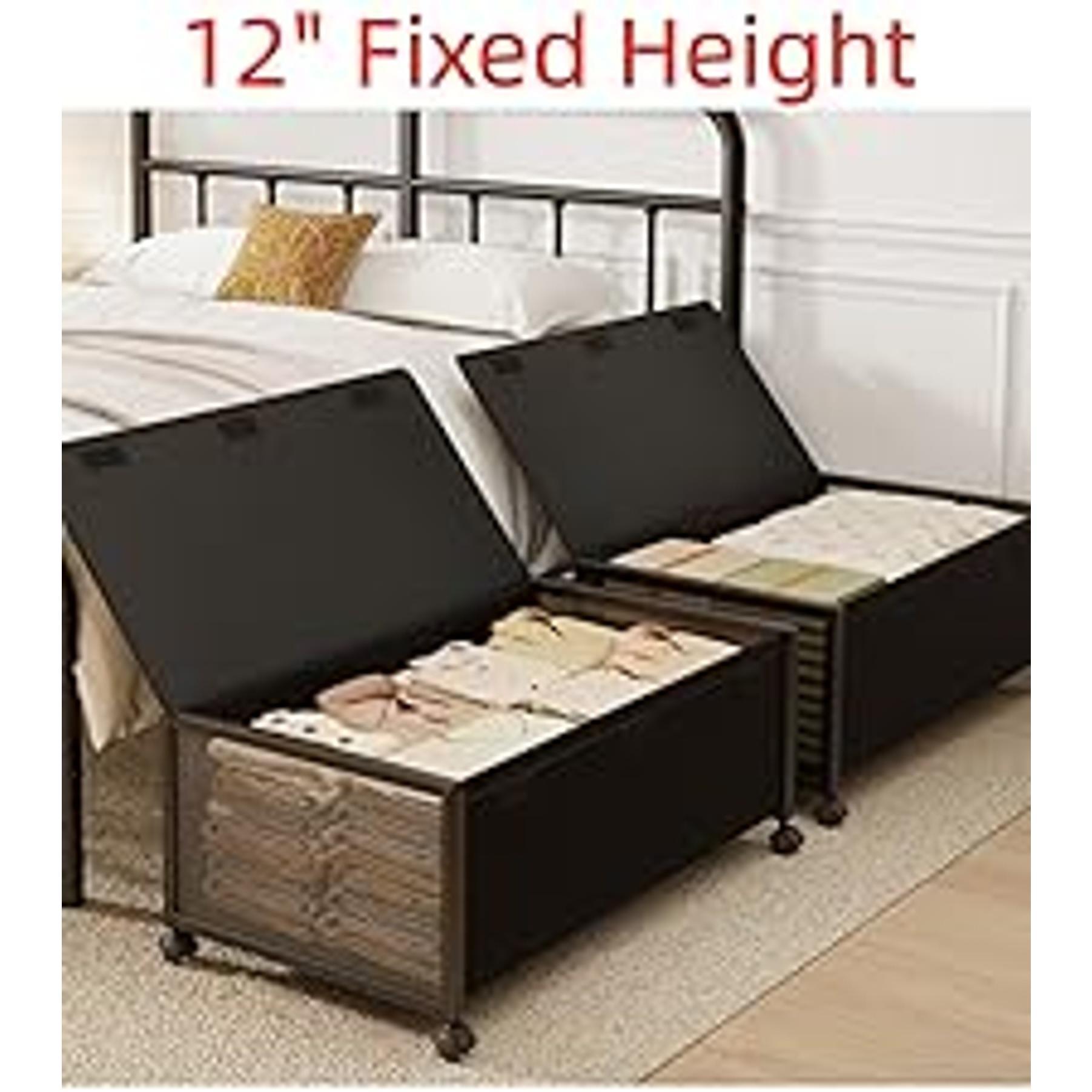2 Pack Under the Bed Storage Containers,10 inch Height Under Bed Shoe Storage,31inch Long Underbed Storage with Wheels,Large Rolling under bed Clothes Storage Drawers with Lid for Dorm Tall ,Black 2 Pack Under the Bed Storage Containers,10 inch Height Under Bed Shoe Storage,31inch Long Underbed Storage with Wheels,Large Rolling under bed Clothes Storage Drawers with Lid for Dorm Tall ,Black