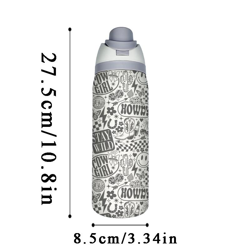 Wild Girl 32oz Dual-Drink Sports Water Bottle, 304 Stainless Steel Large Capacity Leakproof Insulated Tumbler, Perfect Gift for Women, Home, Outdoor Workout, Travel