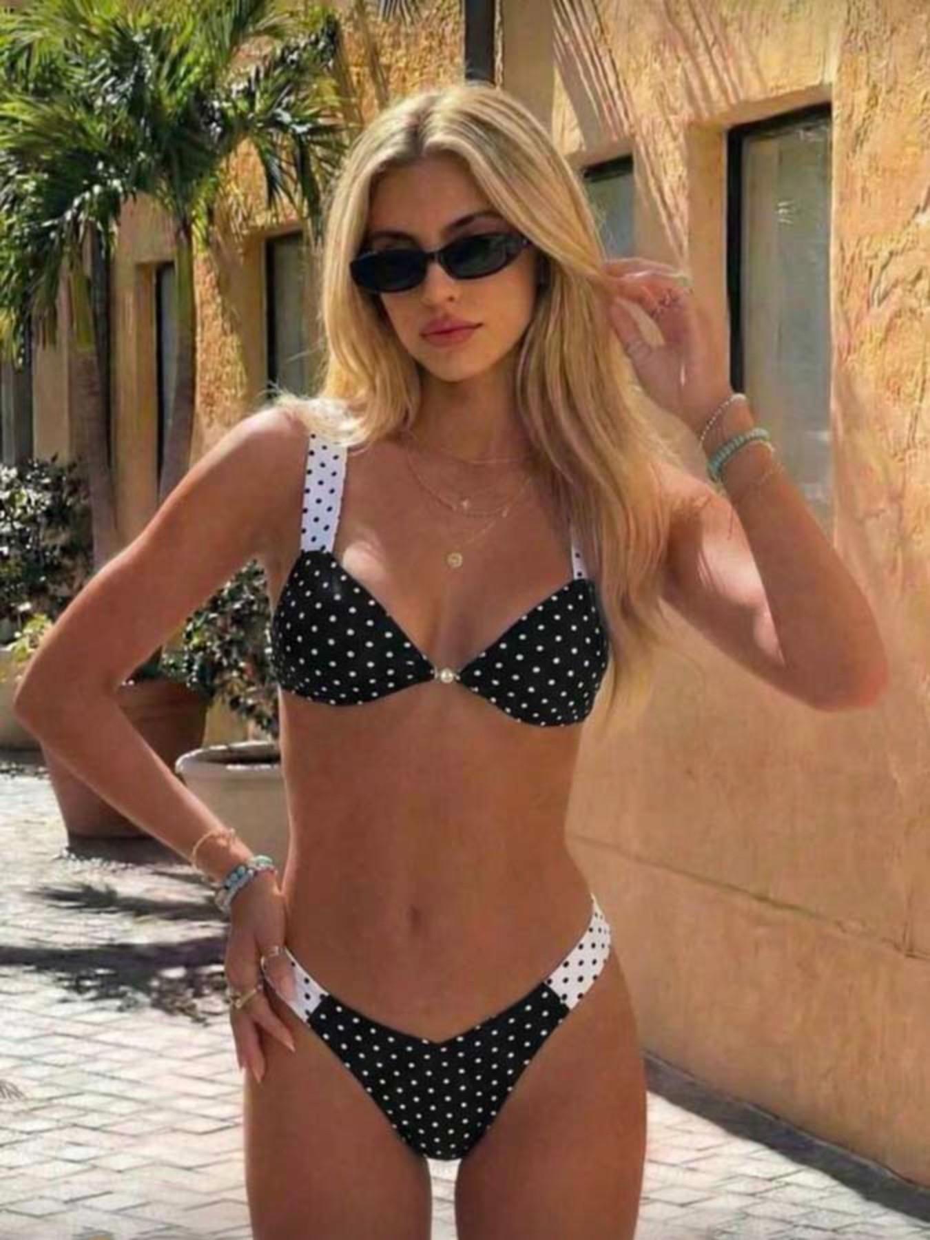 2026 Summer New Minimalist Fit Short High-Waisted Two-Piece Bikini, Beach Vacation Sand Swimwear, Basic Split Swimsuit, Bikini Beachwear, Swimwear Sets