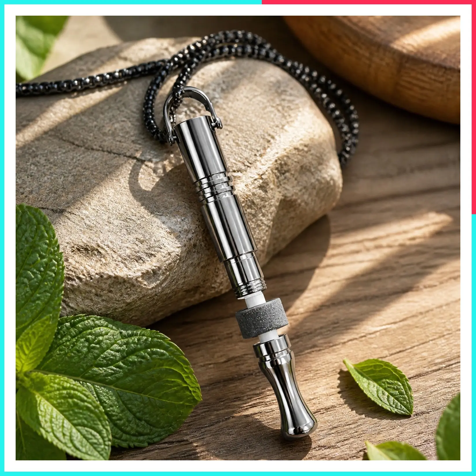 Quit Smoking Necklace with Fidget Ring & Mint Pods – Wearable Breathing Aid for Stress, Anxiety, Mindful Breathing, Fidget Relief & Smoking Cessation