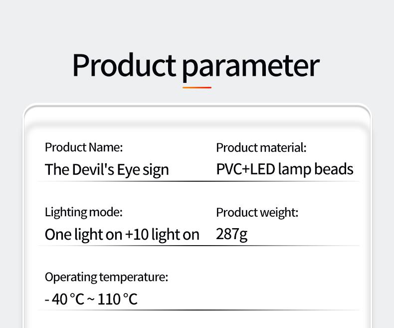 car LED Devil Eye Light, Windshield Decorative Light, USB Dynamic Devil Eye Automotive Neon Light, Universal Window Dynamic Atmosphere Light, Multi Mode, Led Ambient Light