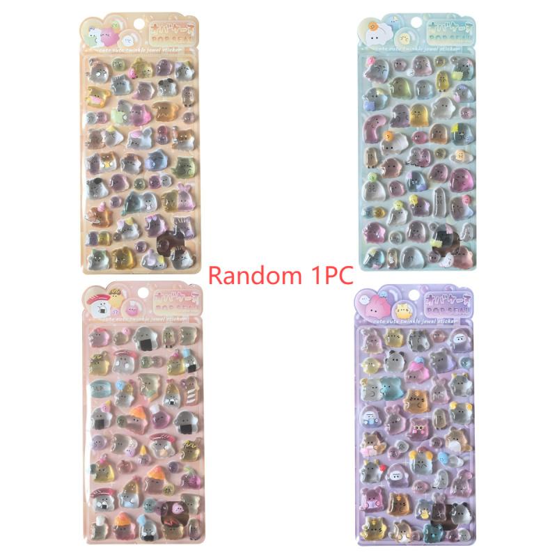 1PC soft and cute cartoon 3D sticker made from eco-friendly materials. Its fresh and sweet style is perfect for DIY phone case decoration. You can also stick it on water bottles, toys, refrigerators, and phones.