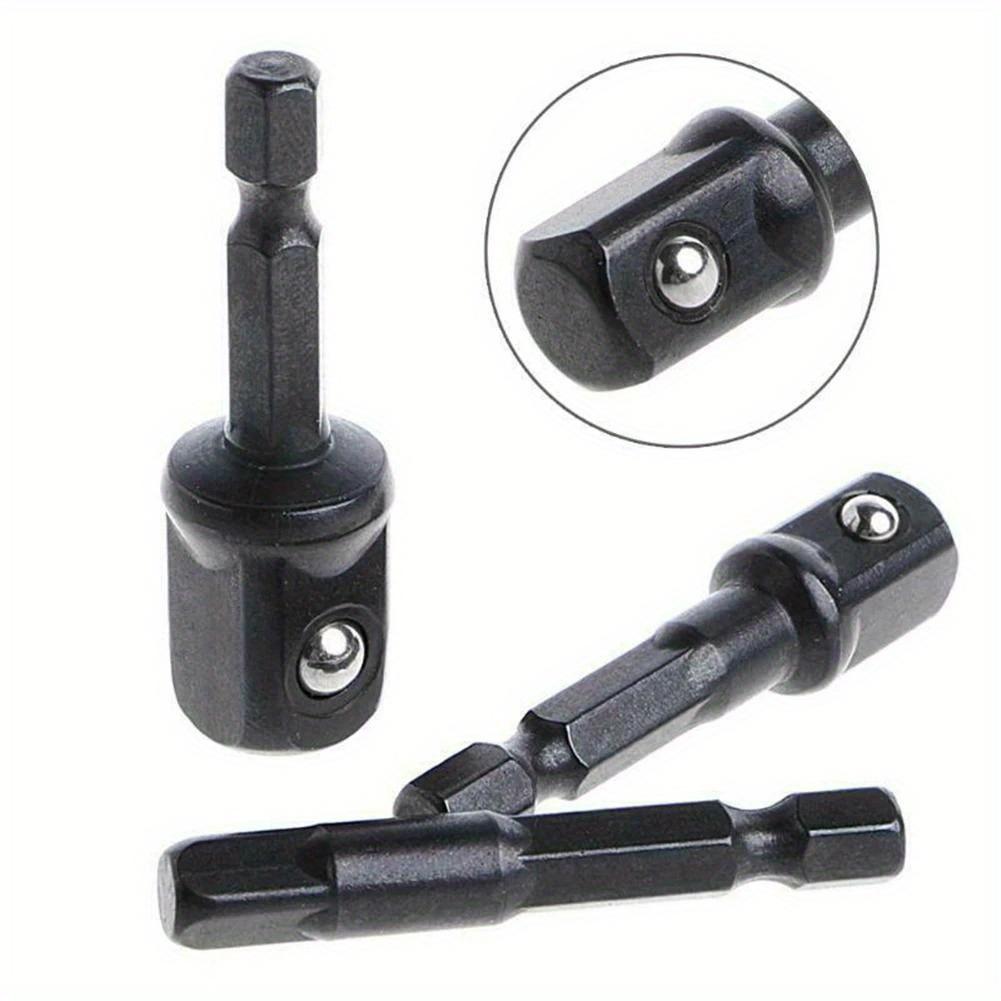 3 Pcs Black steel ball post ball post socket adapter hexagon to square head socket adapter.
