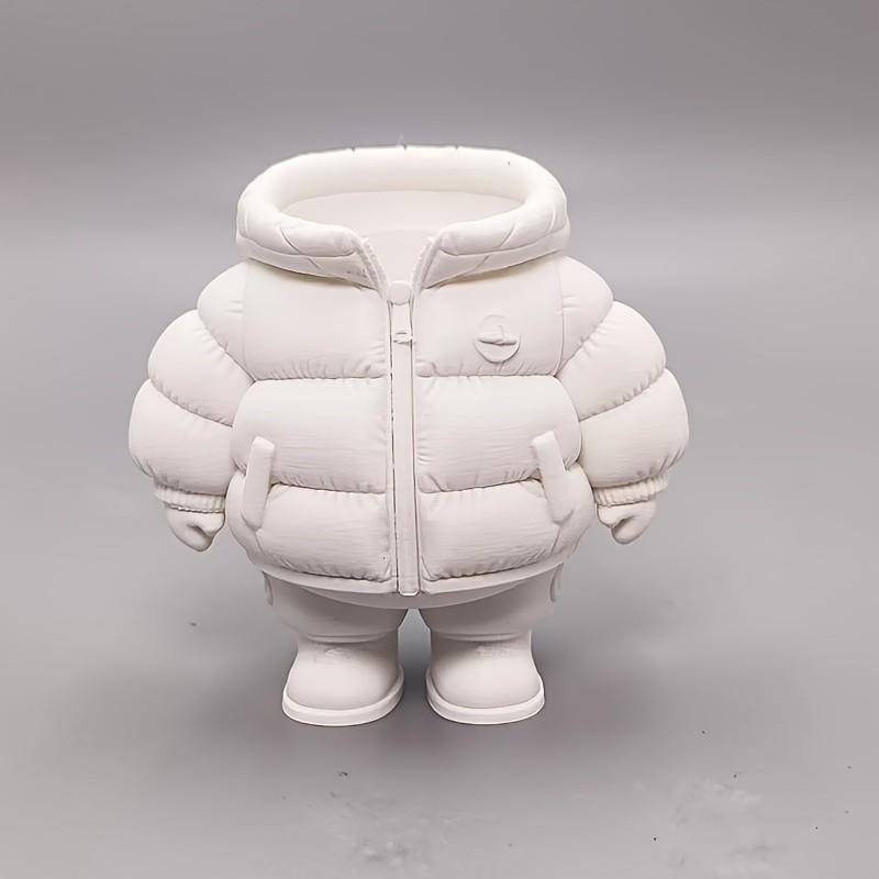 3D Printed Down Jacket Desk Organizer, Pencil Holder, Dried Flower Vase, Realistic Fun Design, Adds Atmosphere to Your Desk