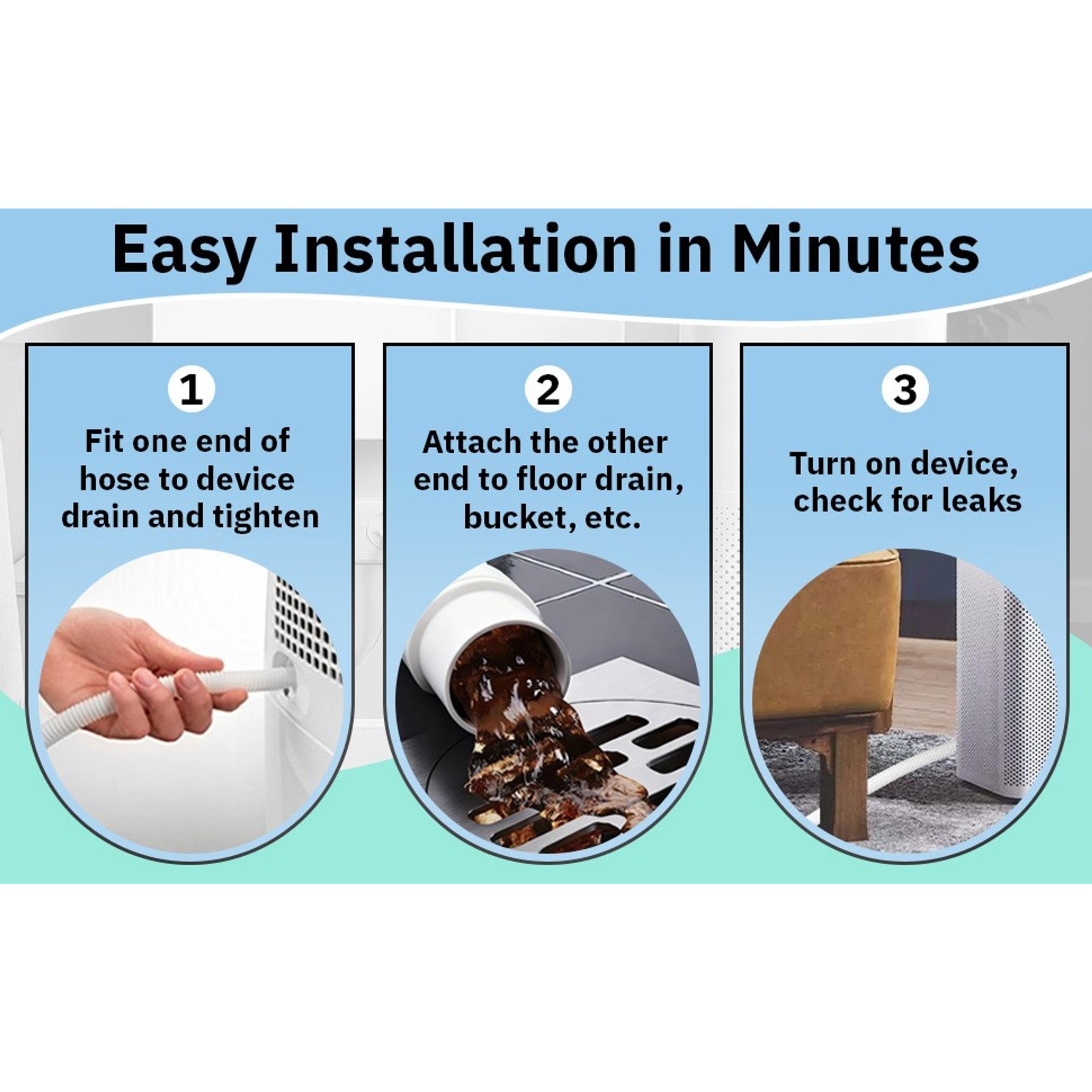 13 Ft Dehumidifier Drain Hose,3/4" FHT Universal for AC and Dehumidifiers Cuttable rubber adapter & clamp included, Leakproof flexible discharge hose, Easy replacement kit