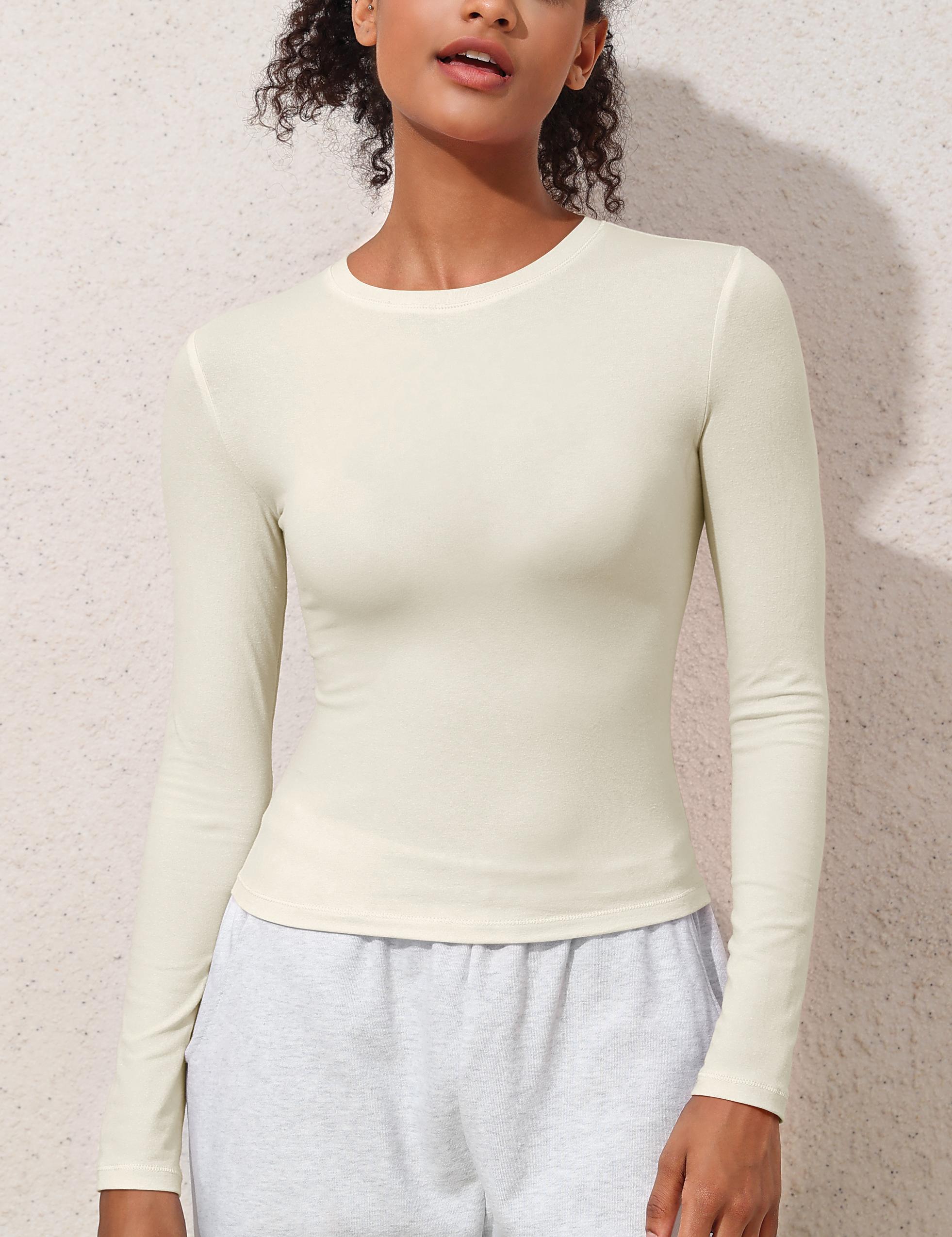 Hilor Women's Long Sleeve T Shirts Crew Neck Tight Fitted Tee Tops Basic Going Out Tops Crop Y2K Clothes Hilor Women's Long Sleeve T Shirts Crew Neck Tight Fitted Tee Tops Basic Going Out Tops Crop Y2K Clothes