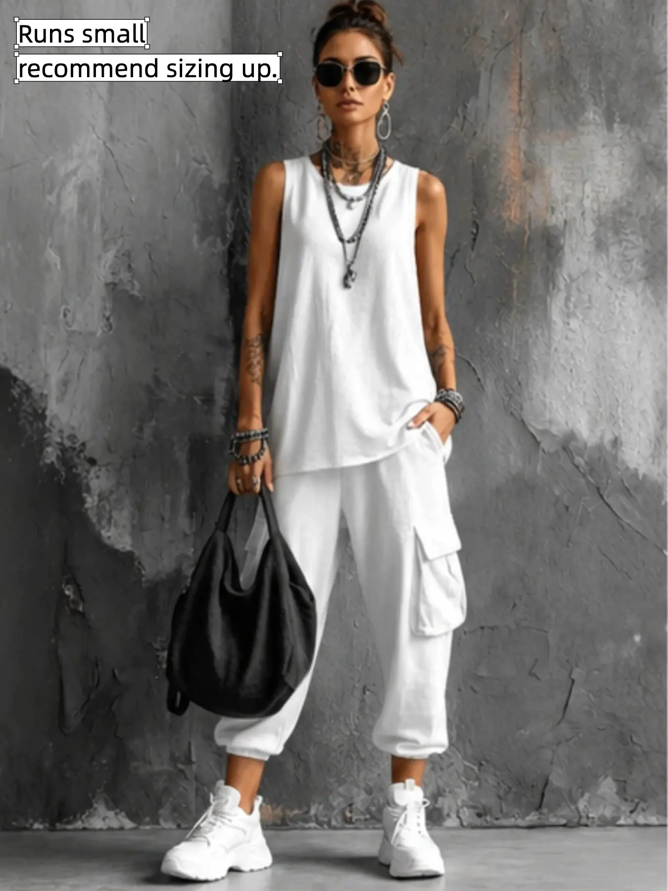 Women’s 2 Piece Lounge Set, Sleeveless Tank Top & Cargo Jogger Pants, Casual Matching, Comfortable and Stylish Home Wear
