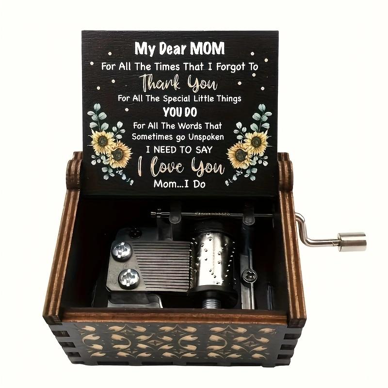 'You Are My Sunshine' Letter Pattern Music Box - Hand Crank Wooden Laser-Engraved Vintage Music Box - Ideal Gift for Birthdays, Anniversaries & Weddings