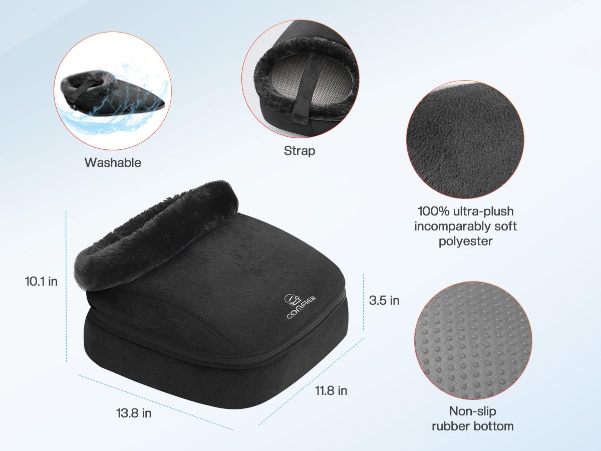 COMFIER Shiatsu Foot Massager with Heat- Kneading Back Massager with Heating Pad, Heated Foot Warmer, Electric Feet Massager Machine for Foot Stress Relief